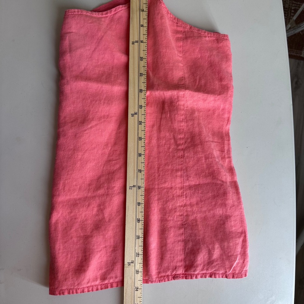 Eileen Fisher Pink 100% Irish Linen Tank Top Shell Women Sz L Scoop Neck Lined - Picture 13 of 13